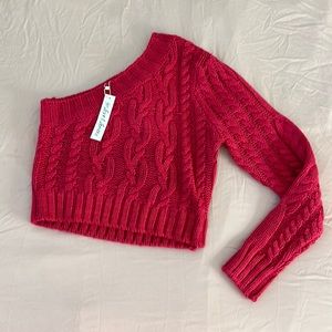 for Love and Lemmon,  pink, off the shoulder sweater, size large new with tags